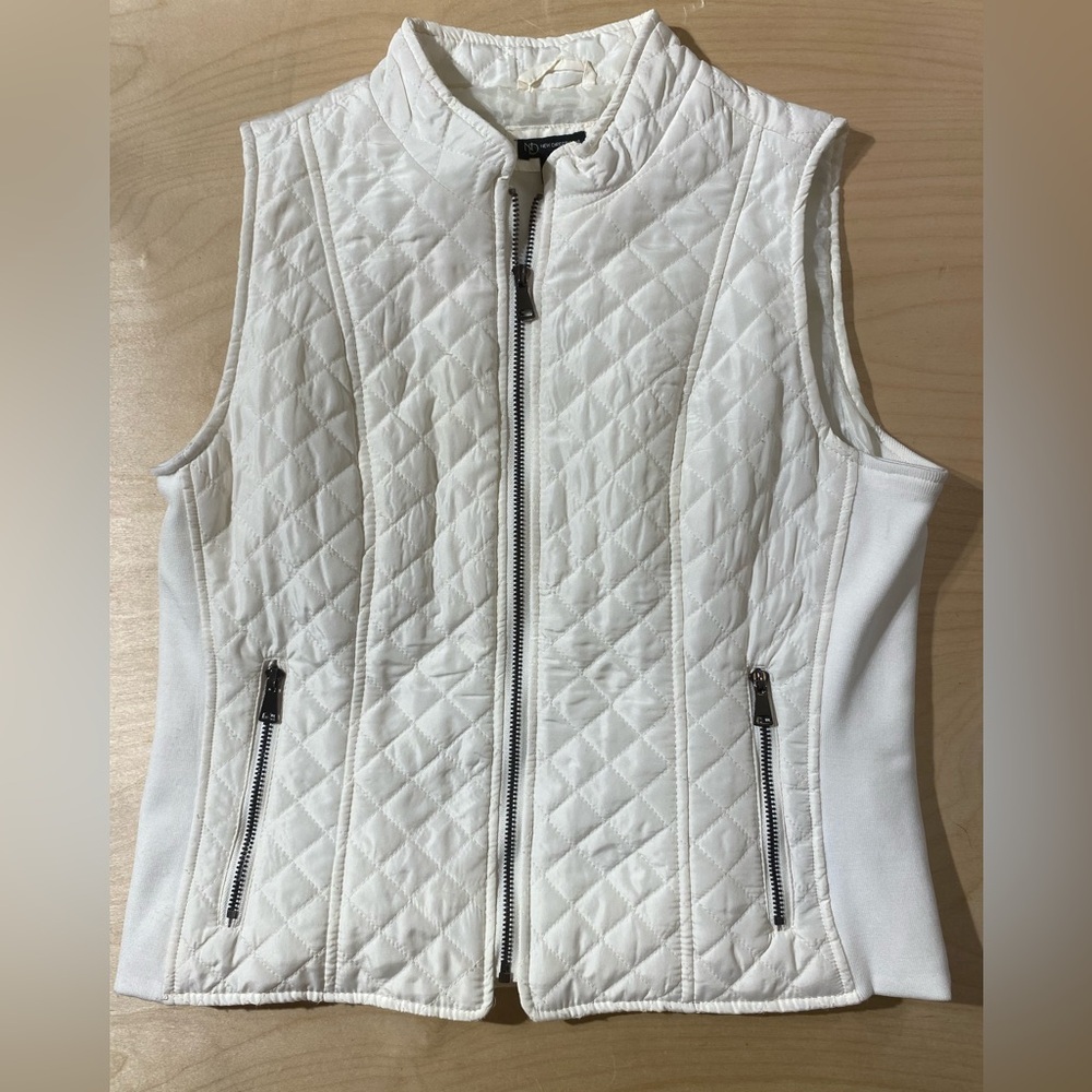 New Directions Ivory Quilted Vest PL (QA)